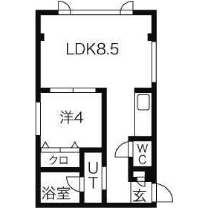 札幌市東区北十二条東のマンションの間取り