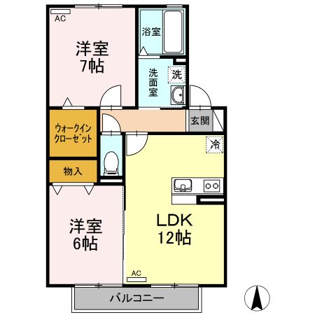 【D-garden神崎　Aの間取り】