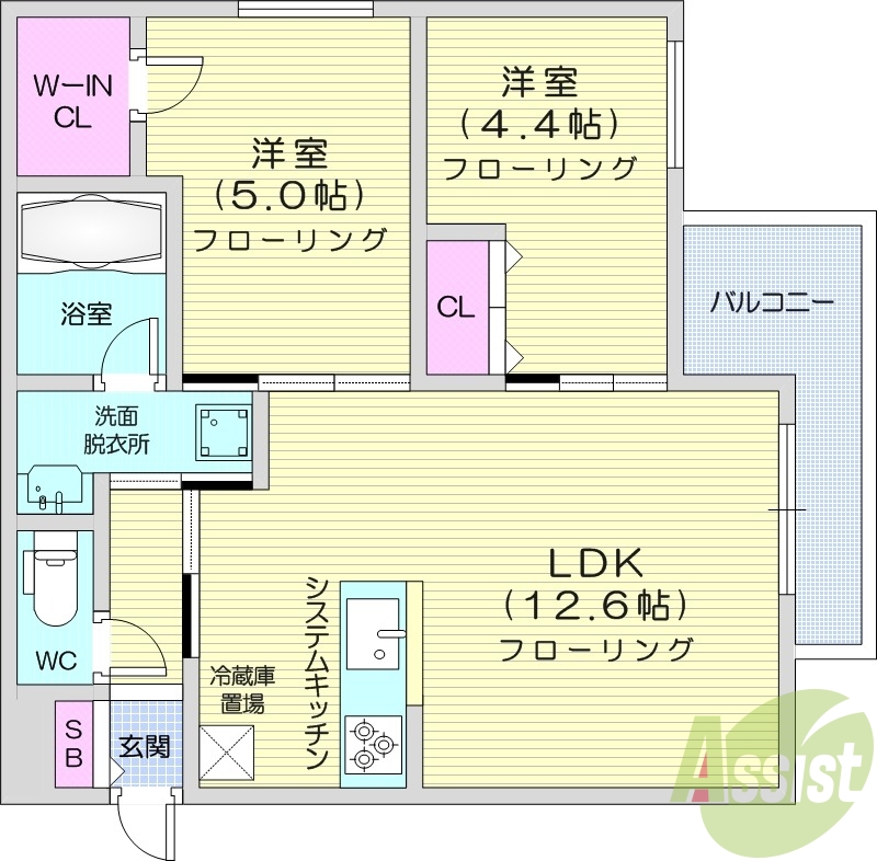 【S-RESIDENCE北円山alesiaの間取り】