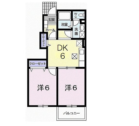 栃木市岩舟町下津原のアパートの間取り