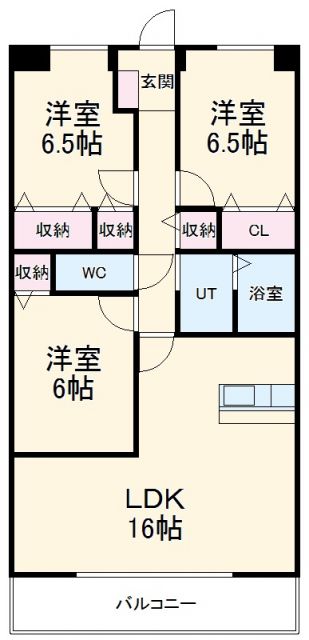 岐阜市南鶉のマンションの間取り