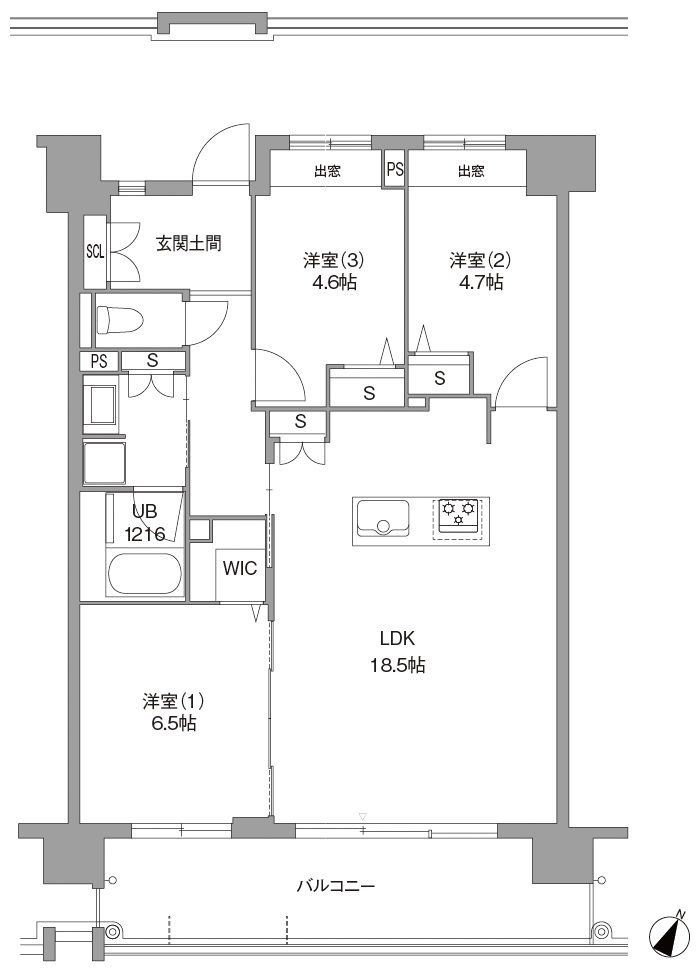 福岡市東区香椎照葉のマンションの間取り