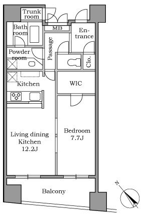 【渋谷区恵比寿西のマンションの間取り】