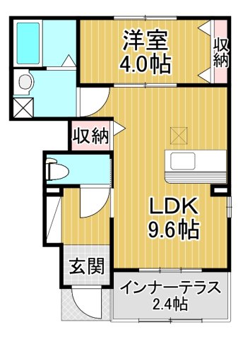 宝塚市山本南1丁目新築アパートの間取り