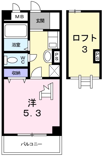 姫路市田寺のアパートの間取り