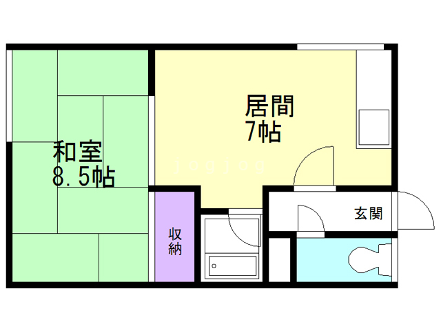 札幌市手稲区手稲本町一条のアパートの間取り