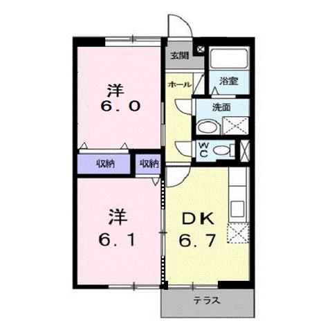 福山市新市町大字戸手のアパートの間取り