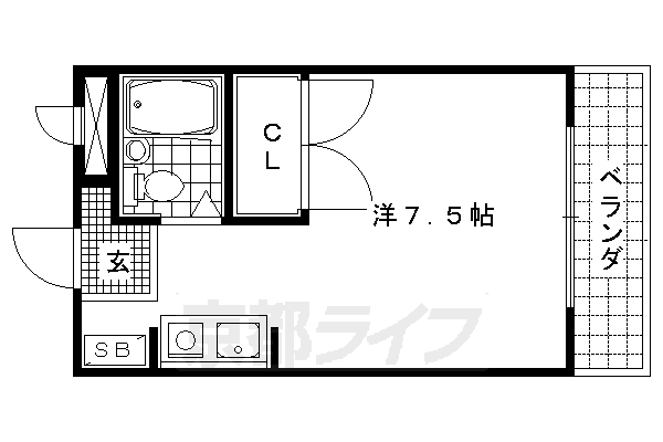 京都市南区吉祥院仁木ノ森町のマンションの間取り