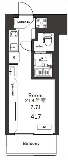 川崎市中原区木月のマンションの間取り