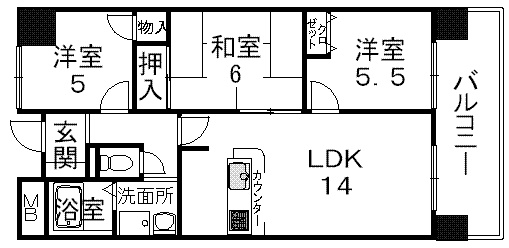 サンロイヤル栗東の間取り