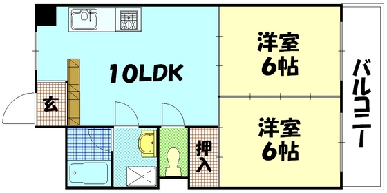 広島市西区南観音町のマンションの間取り