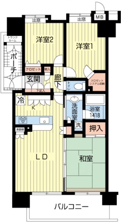 足立区西保木間のマンションの間取り