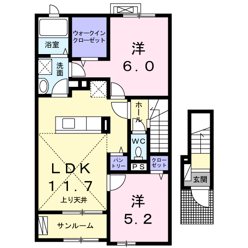 エスペランサ　Aの間取り