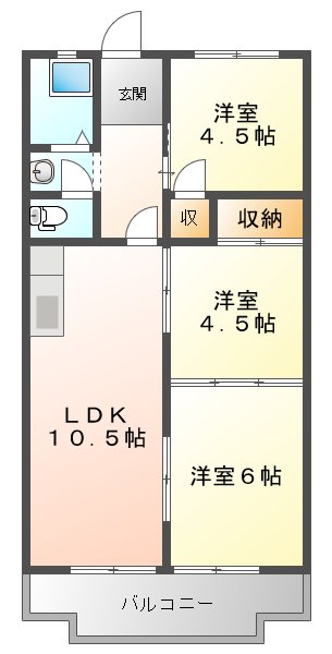 鈴鹿市白子駅前のマンションの間取り