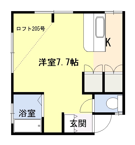 新潟市東区中山のアパートの間取り