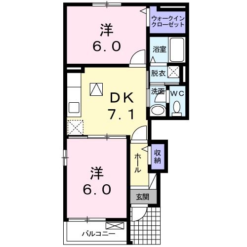 新居浜市神郷のアパートの間取り