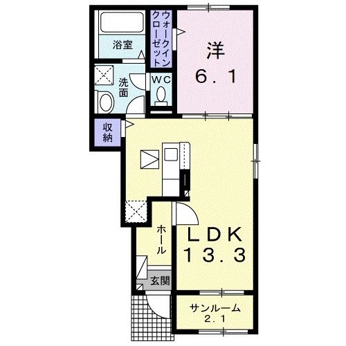 橋本市高野口町大野のアパートの間取り