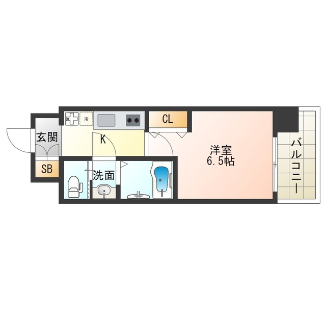 大阪市西淀川区野里のマンションの間取り