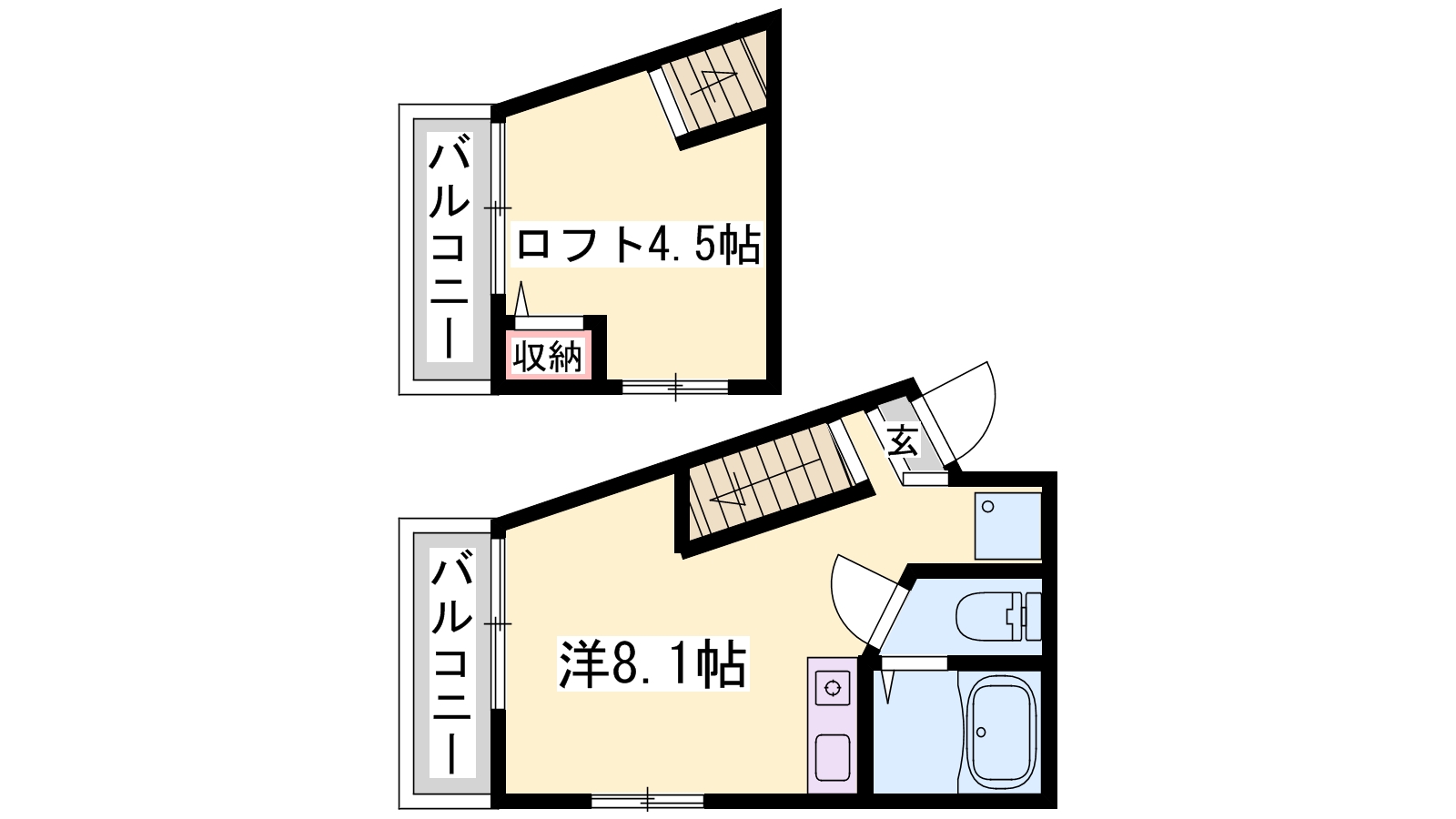 姫路市山野井町のマンションの間取り