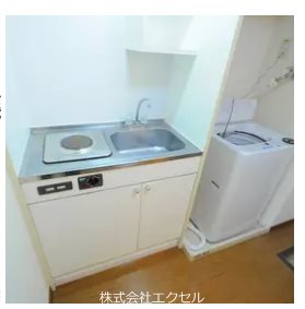 キッチン　電気コンロ一口付きのキッチンです。