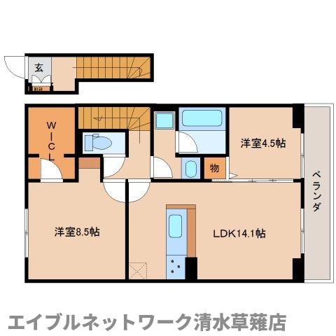 静岡市清水区吉川のアパートの間取り