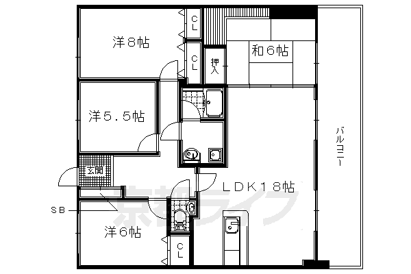 久世郡久御山町大橋辺のマンションの間取り