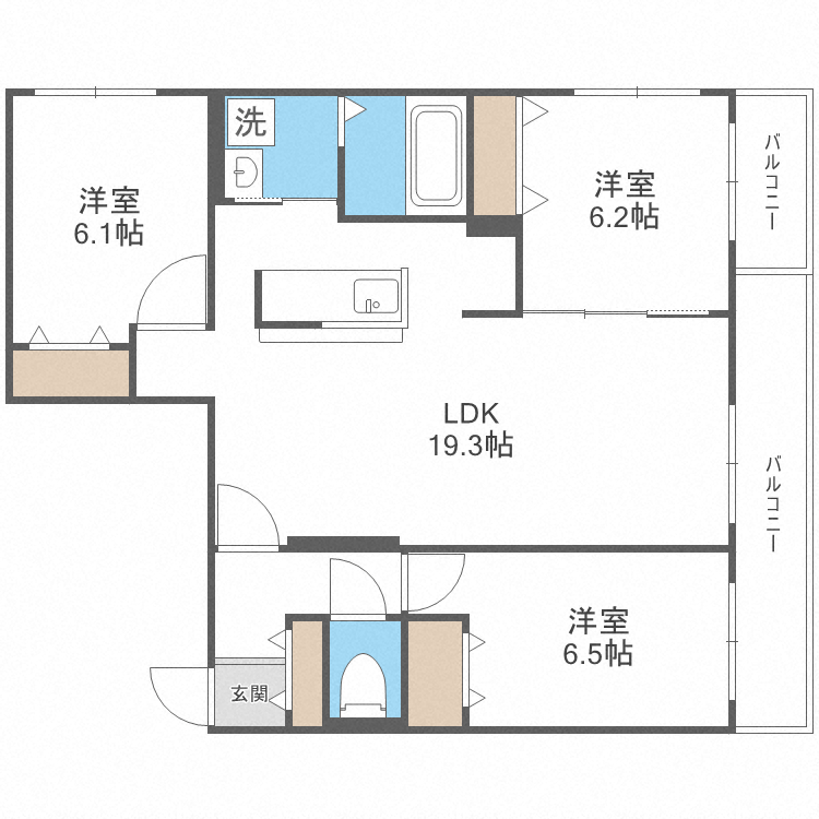 ＢＲＡＭＡ南１１条の間取り