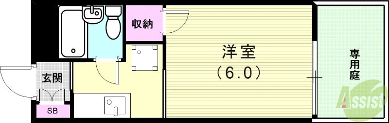 神戸市垂水区塩屋町のマンションの間取り