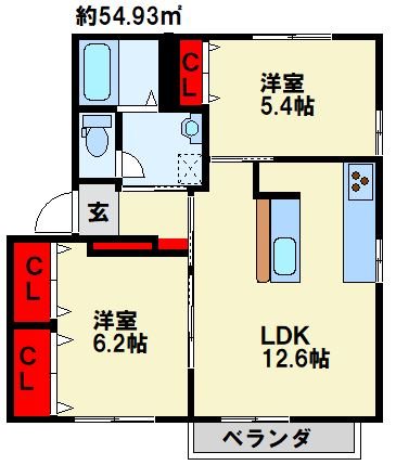 シュロス赤坂II　B棟の間取り