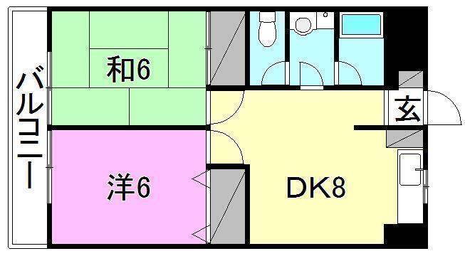 松山市萱町のマンションの間取り