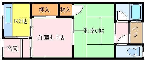 堺市西区上のアパートの間取り