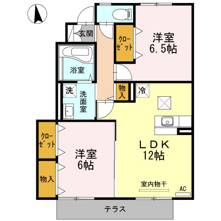 グランモア那賀川　A棟の間取り