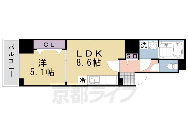 亀岡市亀岡駅北のマンションの間取り