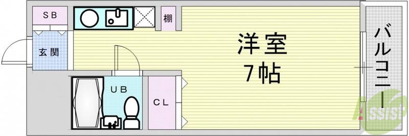 大阪市西淀川区中島のマンションの間取り