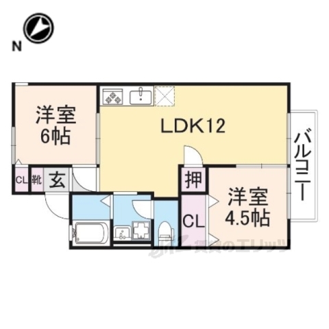 米原市梅ケ原栄のアパートの間取り