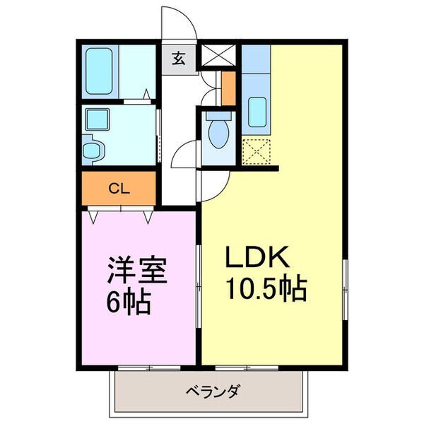 知多郡阿久比町大字阿久比のアパートの間取り