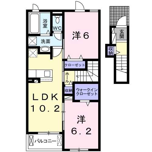 揖保郡太子町馬場のアパートの間取り