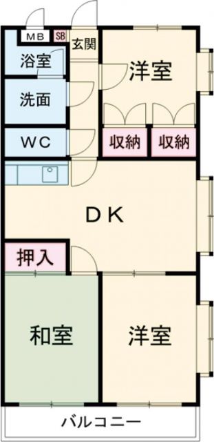 伊賀市緑ケ丘東町のマンションの間取り