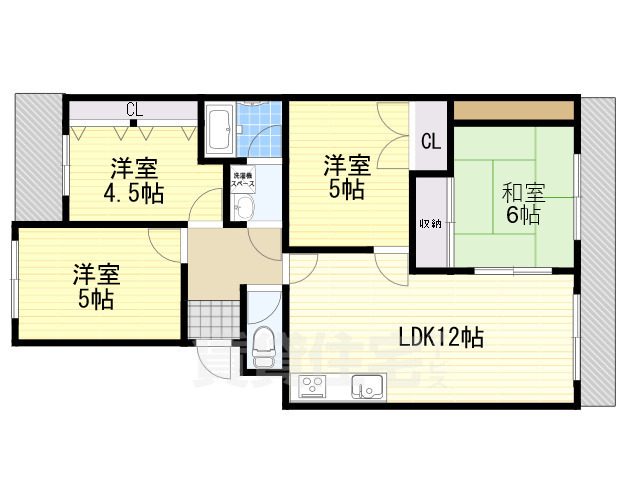 豊中市上野西のマンションの間取り