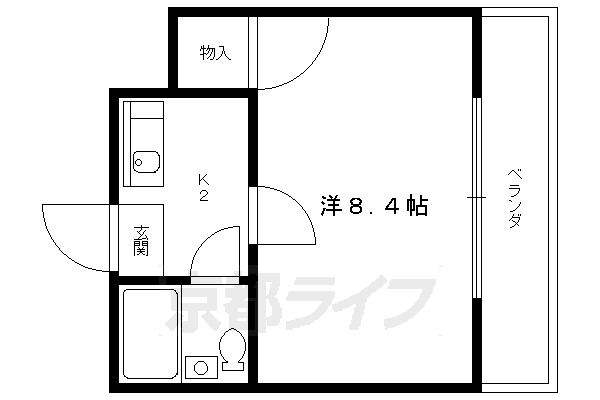 京都市北区紫野南花ノ坊町のマンションの間取り