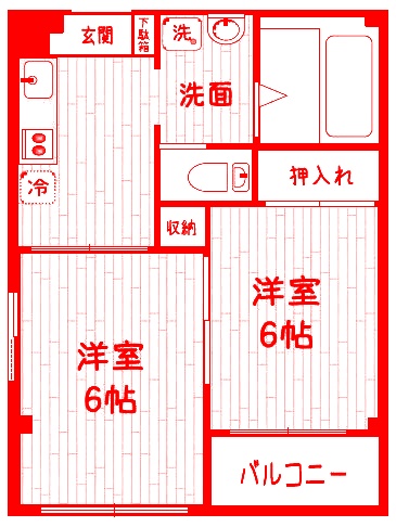 横浜市磯子区東町のマンションの間取り