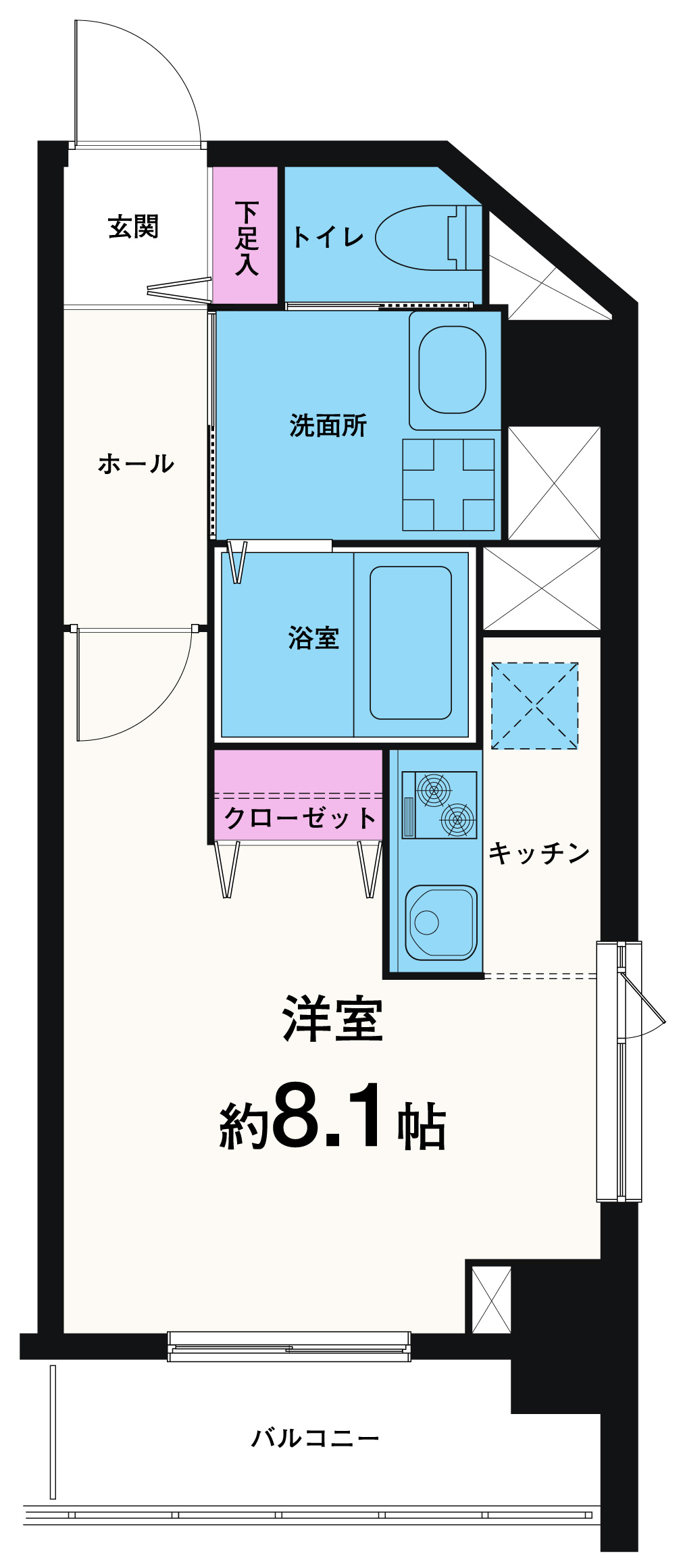 新宿区中落合のマンションの間取り