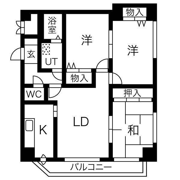 札幌市北区北三十三条西のマンションの間取り