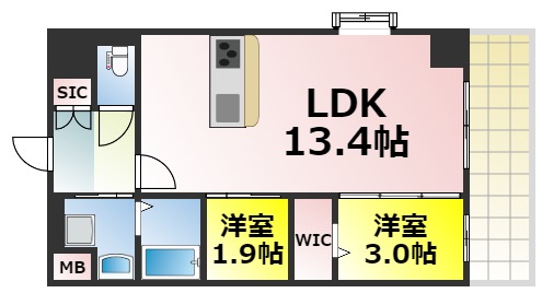 【プレサンスNEO九条ディアシスの間取り】