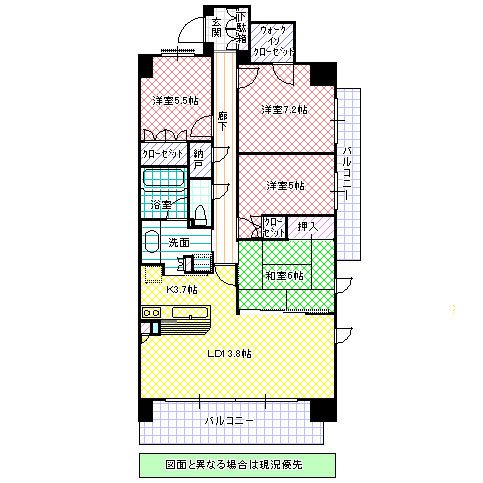 水戸市中央のマンションの間取り