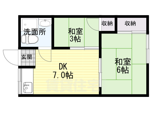 奈良市六条西のアパートの間取り