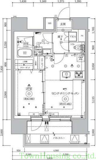 千代田区神田佐久間町のマンションの間取り