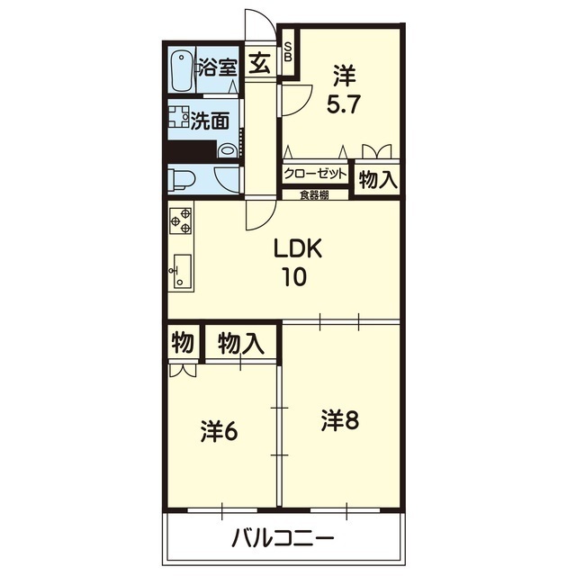 スカイハイツ楠の間取り