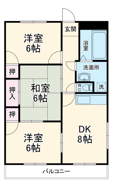 岐阜市水主町のマンションの間取り