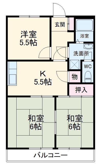 名古屋市瑞穂区白砂町のマンションの間取り